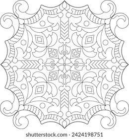 Mandala. Coloring book. Vector illustration.	
