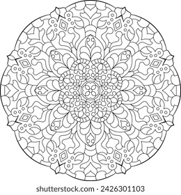 Mandala. Coloring book. Vector illustration.