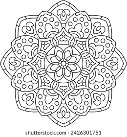 Mandala. Coloring book. Vector illustration.