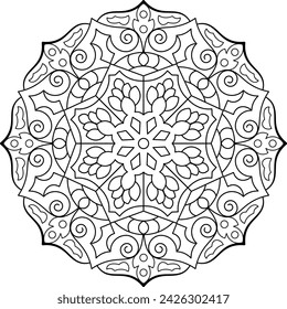 Mandala. Libro para colorear. Ilustración vectorial.