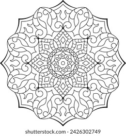 Mandala. Coloring book. Vector illustration.