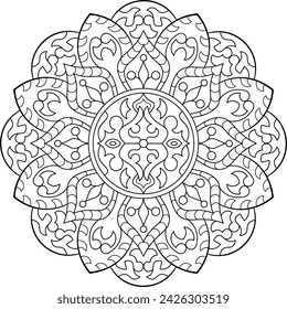Mandala. Coloring book. Vector illustration.