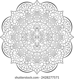 Mandala. Coloring book. Vector illustration.