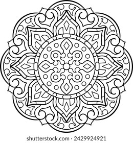 Mandala. Coloring book. Vector illustration.