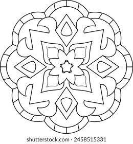 Mandala. Coloring book. Vector illustration.	