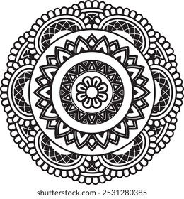 Mandala.art para libro de colorear. Ilustración vectorial.