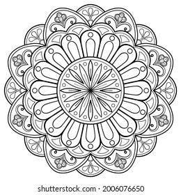 Mandala Coloring book. wall art, wallpaper design, tile pattern, paint shirt, greeting card, sticker, yoga design lace pattern and tattoo. Vector ethnic oriental circle ornament. on white background