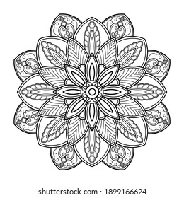 mandala Coloring book. wallpaper design, tile pattern, shirt, greeting card, sticker, lace pattern and tattoo. decoration for  interior design. Vector ethnic oriental circle ornament. white background