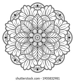mandala Coloring book. wallpaper design, tile pattern, shirt, greeting card, sticker, lace pattern and tattoo. decoration for  interior design. Vector ethnic oriental circle ornament. white background
