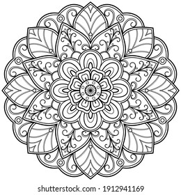 mandala Coloring book. wallpaper design, tile pattern, shirt, greeting card, sticker, lace pattern and tattoo. decoration for  interior design. Vector ethnic oriental circle ornament. white background