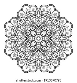 mandala Coloring book. wallpaper design, tile pattern, shirt, greeting card, sticker, lace pattern and tattoo. decoration for  interior design. Vector ethnic oriental circle ornament. white background