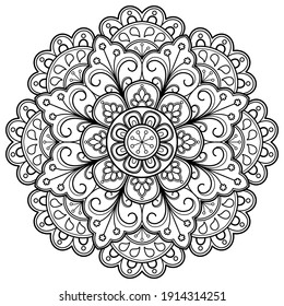 mandala Coloring book. wallpaper design, tile pattern, shirt, greeting card, sticker, lace pattern and tattoo. decoration for  interior design. Vector ethnic oriental circle ornament. white background