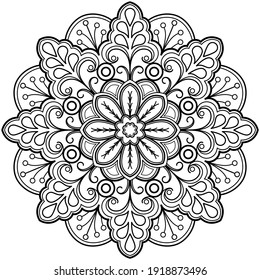 mandala Coloring book. wallpaper design, tile pattern, shirt, greeting card, sticker, lace pattern and tattoo. decoration for  interior design. Vector ethnic oriental circle ornament. white background
