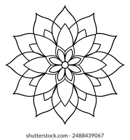 mandala Coloring book. wallpaper design, tile pattern, shirt, greeting card, sticker, lace pattern and tattoo. decoration for interior design. Vector ethnic oriental circle ornament. white background