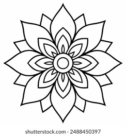 mandala Coloring book. wallpaper design, tile pattern, shirt, greeting card, sticker, lace pattern and tattoo. decoration for interior design. Vector ethnic oriental circle ornament. white background