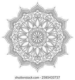 Mandala coloring book wallpaper vector design art.