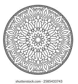 Mandala coloring book wallpaper vector design art.