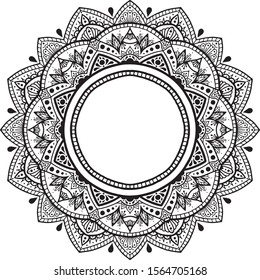 Mandala for coloring book. Yoga logos Vector