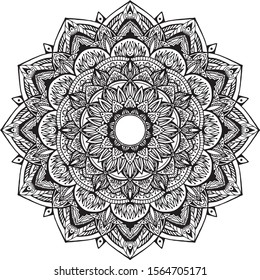 Mandala for coloring book. Yoga logos Vector