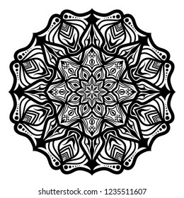 Mandala for coloring book.Round Ornament Pattern. Vintage decorative elements.

