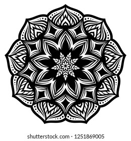 Mandala for coloring book.Round Ornament Pattern. Vintage decorative elements.
