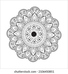 mandala coloring books for art everyone and use for paper pattern,design wallpaper,shirt,greeting card and tile pattern.white background.