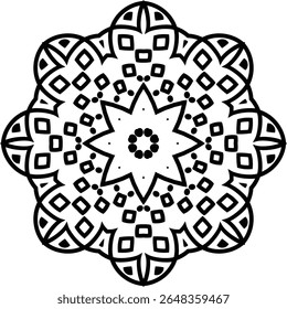 Mandala Coloring Circular Pattern in the Form of a Mandala Decorative Ornament in Ethnic Oriental Style.