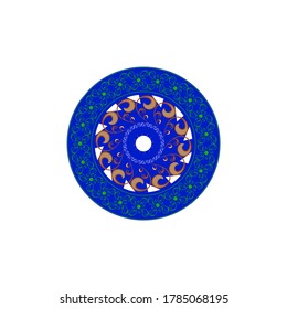 Mandala for coloring, decoration. Abstract decorative drawing in circle. Ethnic symbol for magic and meditation. Design element. Vector illustration.