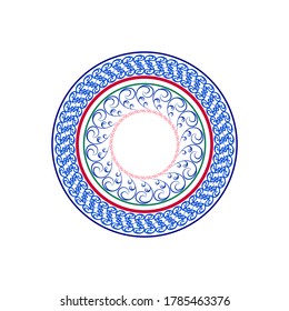 Mandala for coloring, decoration. Abstract decorative drawing in circle. Ethnic symbol for magic and meditation. Design element. Vector illustration