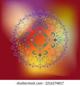 Mandala for coloring, decoration. Abstract decorative drawing in circle. Ethnic symbol for magic and meditation. Design element. Vector illustration
