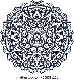 Mandala Coloring Illustration. Vintage decorative elements.