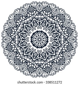 Mandala Coloring Illustration. Vintage decorative elements.