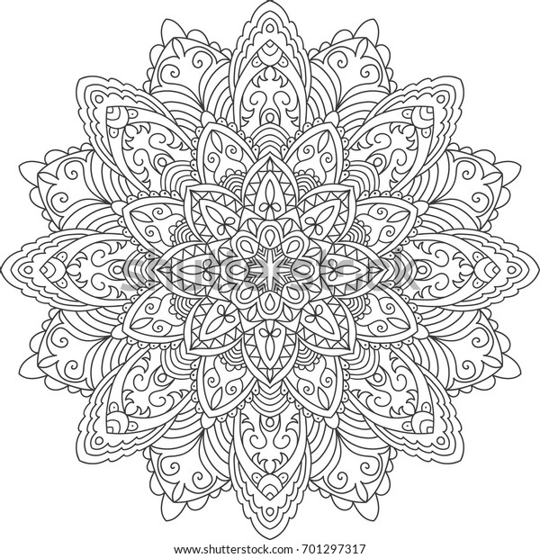 Mandala Coloring Isolated On White Background Stock Vector (Royalty ...