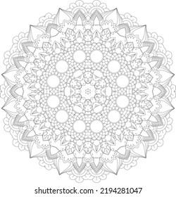Página de coloreado de Mandala . Mandala