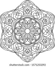 Mandala Coloring Page Adult Black White Stock Vector (Royalty Free ...