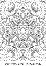 Mandala Coloring Page. Coloring Page For Adult. Seamless vector pattern. Black and white linear drawing. coloring page for children and adults. Coloring Pages