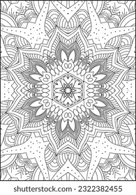 Mandala Coloring Page. Coloring Page For Adult. Seamless vector pattern. Black and white linear drawing. coloring page for children and adults. Coloring Pages