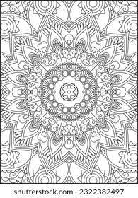 Mandala Coloring Page. Coloring Page For Adult. Seamless vector pattern. Black and white linear drawing. coloring page for children and adults. Coloring Pages