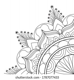 Mandala  coloring page. Adult Coloring Page. Therapeutic coloring Page.
