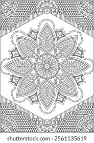 Mandala coloring page for adult vector