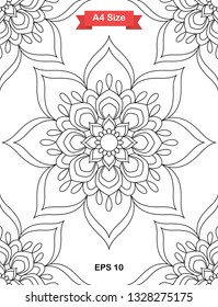 Mandala Coloring Page. Black and white mandala vector isolated on white. vector illustration