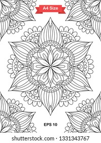 Mandala Coloring Page. Black and white mandala vector isolated on white. vector illustration