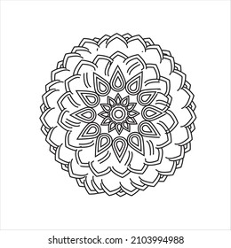 mandala coloring page | Circular Flower Mandala with vintage floral style ,mandala Vector mandala  Hand drawn decorative element