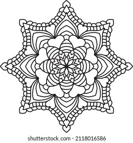 mandala coloring page, Color doodle mandala, Mehndi, tattoo, decoration. Decorative ornament in ethnic oriental style. Coloring book page.