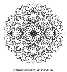 Diseño de página para colorear Mandala Diseño de página para colorear Mandala fácil. decoración en diseño vectorial oriental étnico. estilo indio