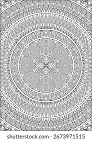 Mandala Malvorlage Einfaches Design Kunsttherapie Erwachsene Achtsamkeit Kunstvektor