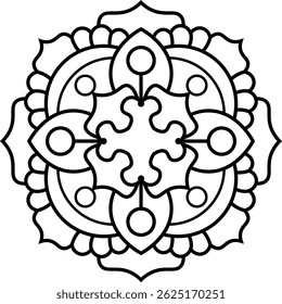Mandala. Coloring page.  Ethnic round ornament. Vector illustration.
