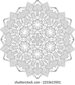 Mandala. Mandala Coloring page. Flower Mandala. Mehndi, tattoo, decoration. Coloring book page. Adult coloring page. Mandala vector for art, coloring book.Vector illustration.Hand-drawn element.