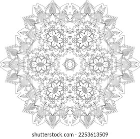 Mandala. Mandala Coloring page. Flower Mandala. Mehndi, tattoo, decoration. Coloring book page. Adult coloring page. Mandala vector for art, coloring book.Vector illustration.Hand-drawn element.