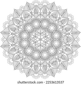 Mandala. Mandala Coloring page. Flower Mandala. Mehndi, tattoo, decoration. Coloring book page. Adult coloring page. Mandala vector for art, coloring book.Vector illustration.Hand-drawn element.
